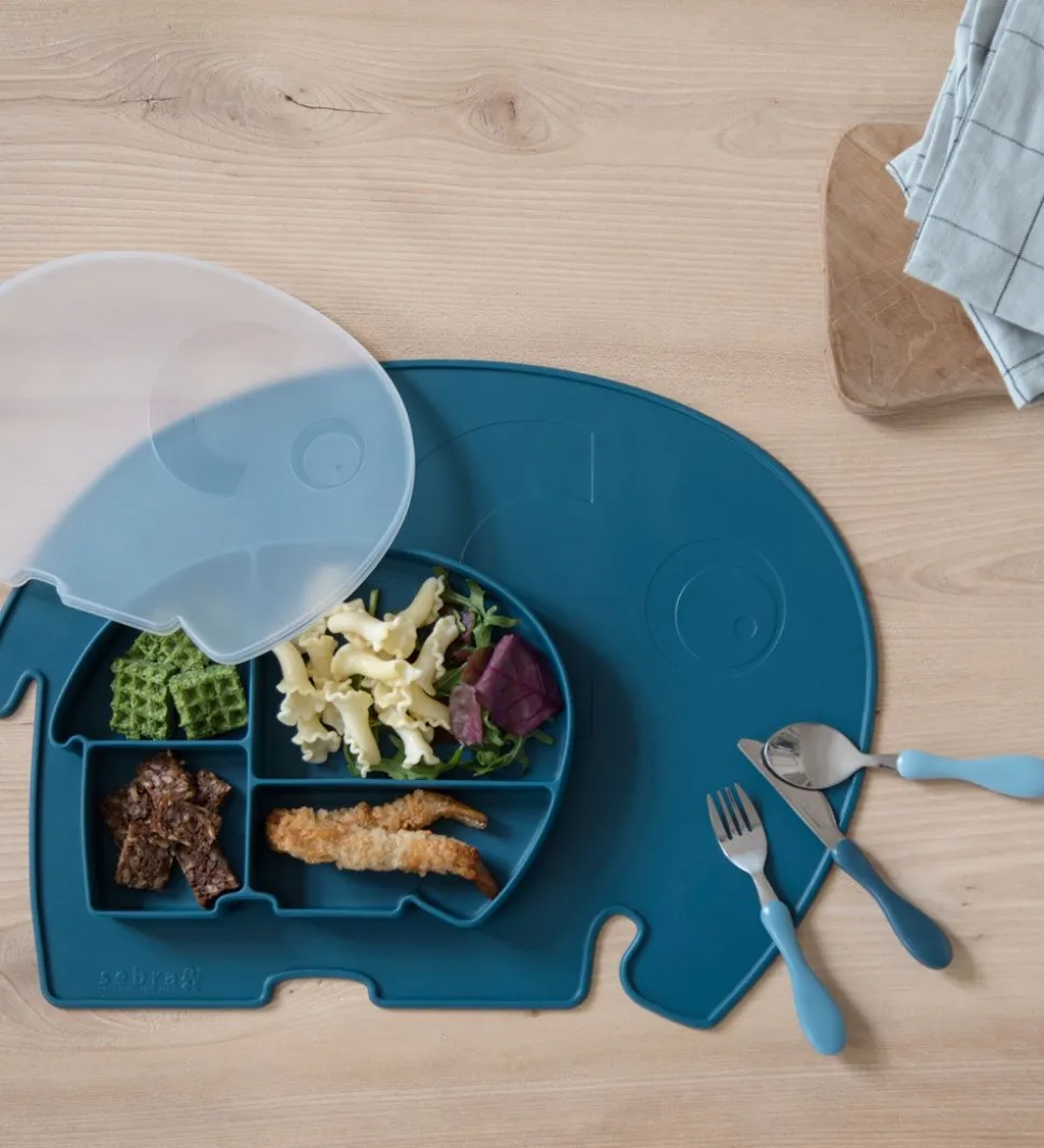 Sebra Dækkeserviet - Silikone - Fanto - Nordic Blue