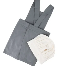 Sebra Forklæde m. Kokkehue - Elephant Grey/Classic White