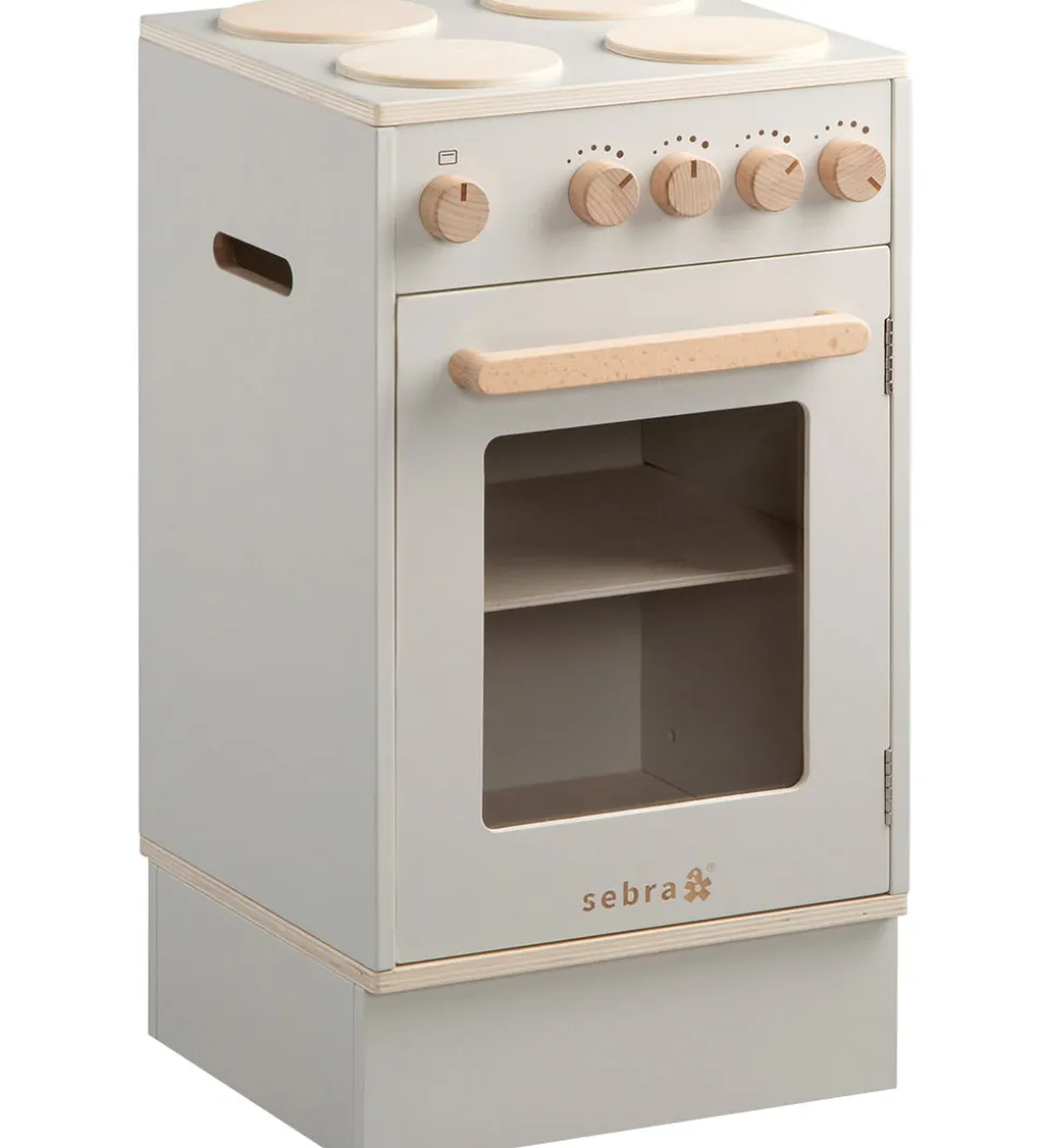 Sebra Legekøkken - Ovn & Komfur - Træ - Seabreeze Beige