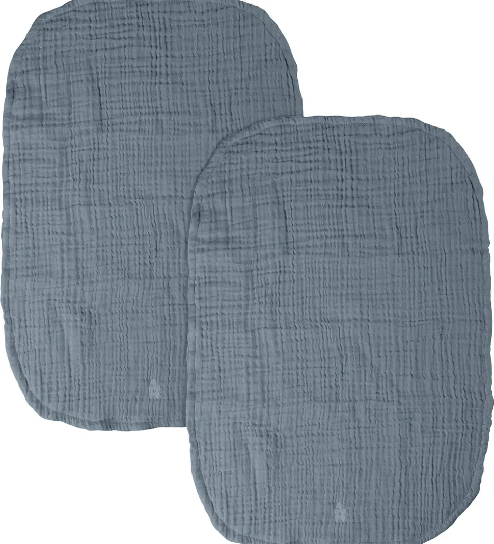 Sebra Pusleunderlag - 2-pak - Musselin - Forest Lake Blue