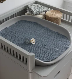 Sebra Pusleunderlag - 2-pak - Musselin - Forest Lake Blue