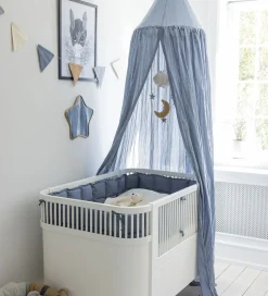 Sebra Sengehimmel - Dobbyvævet - Forest Lake Blue