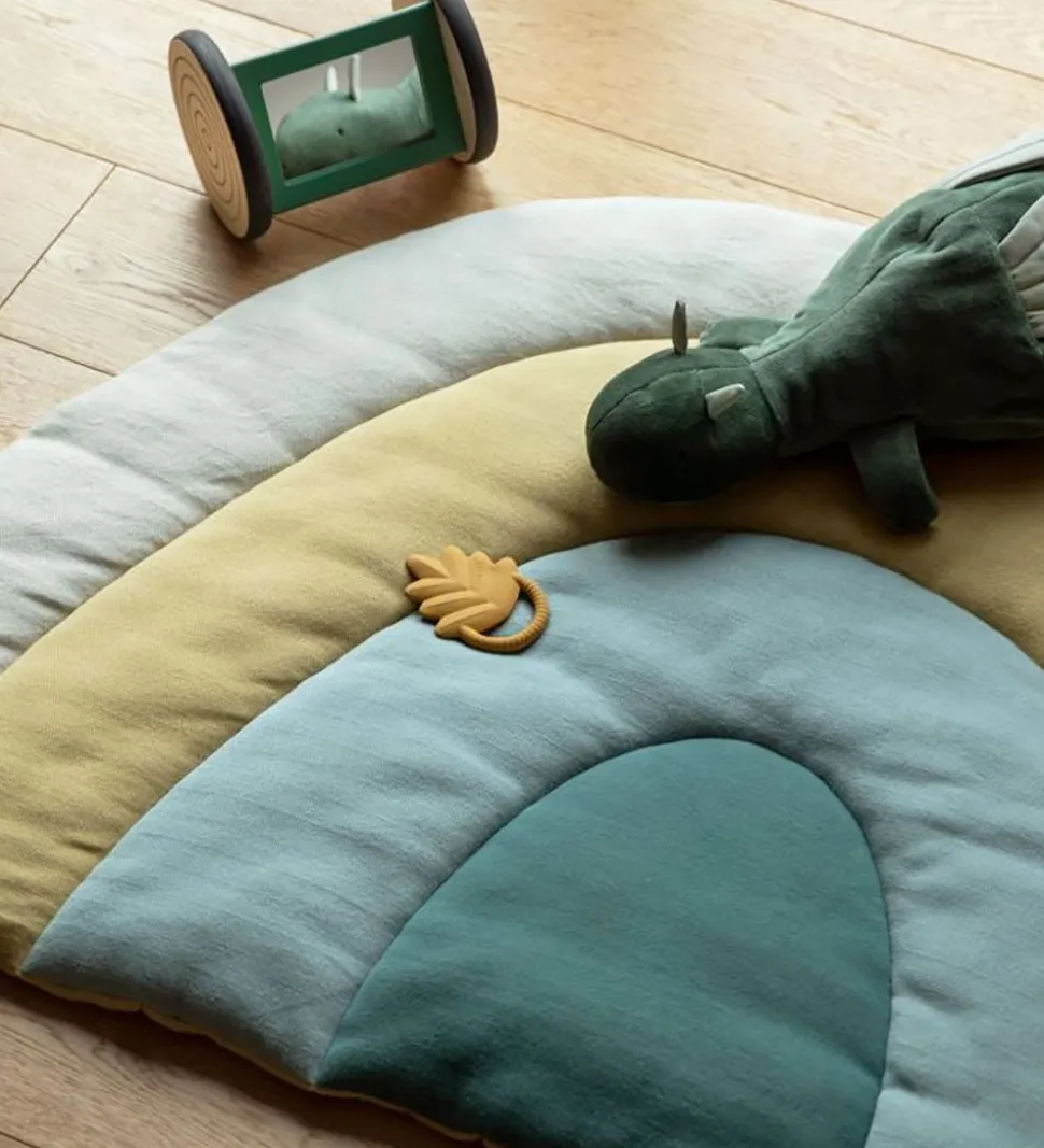 Sebra Strikket Legemadras - Regnbue - 130x85 - Dusty Green