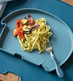 Sebra Tallerken - Silikone - Fanto - Vintage Blue