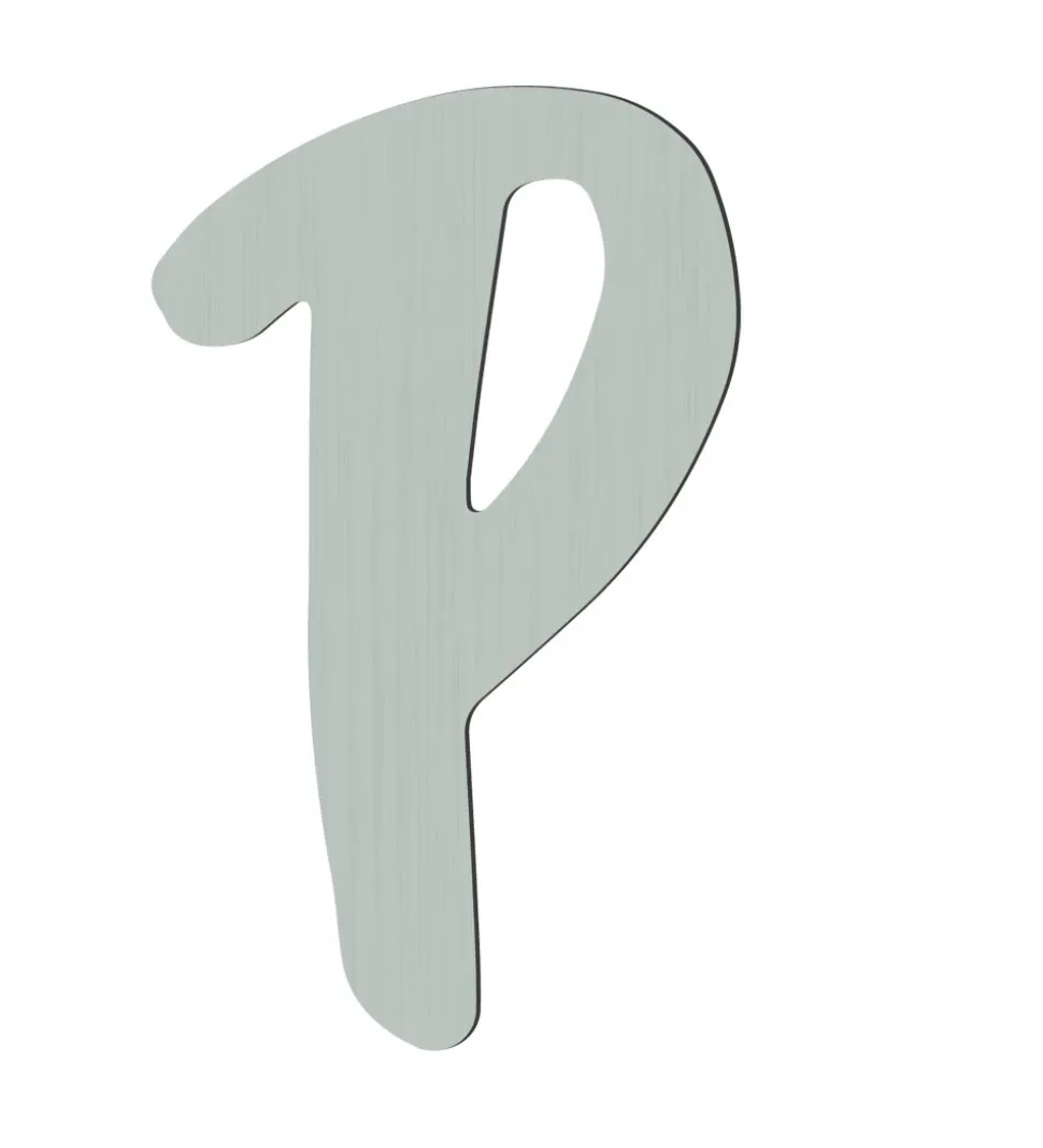 Sebra Træbogstaver - P - Eucalyptus Green