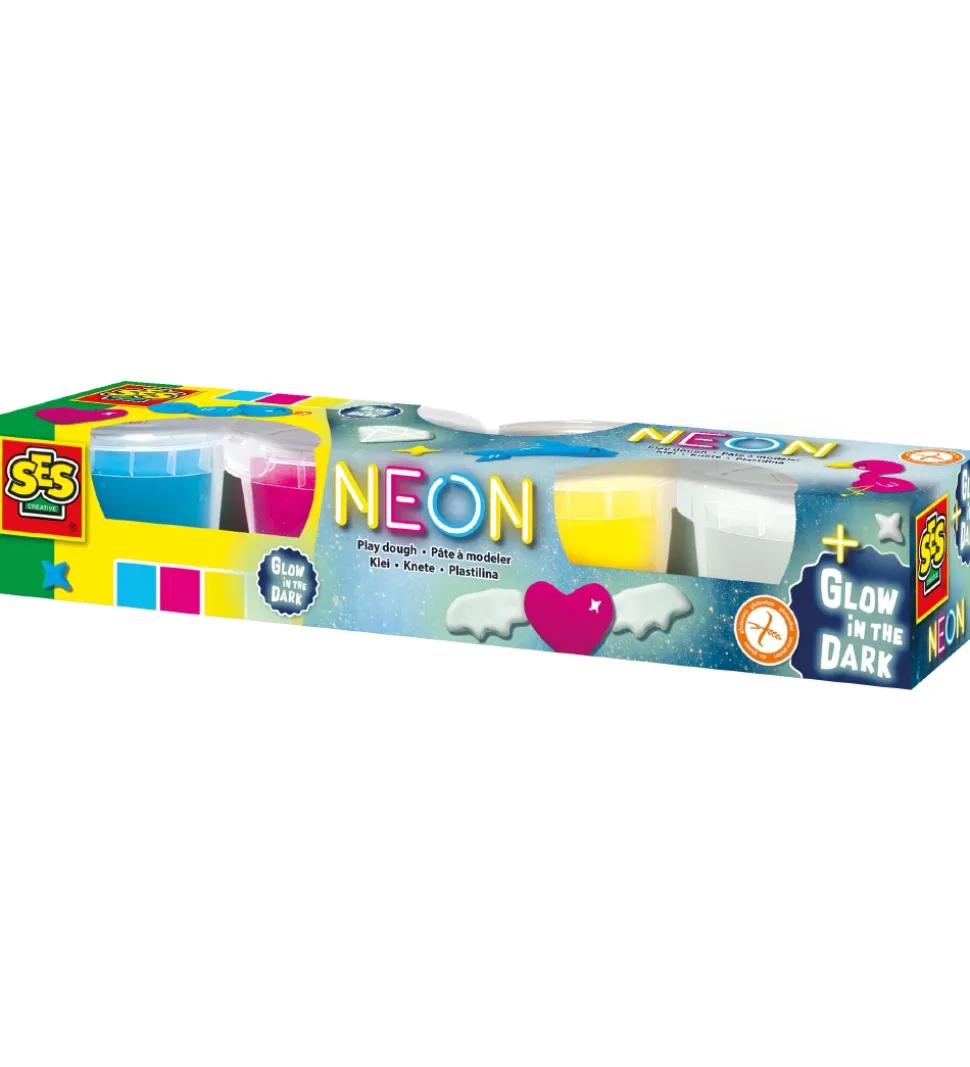 SES Creative Modellervoks - 4x90g - Selvlysende Neon