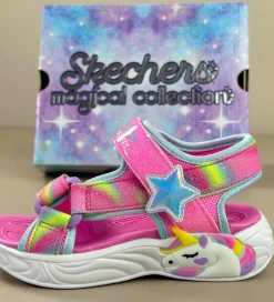 Skechers Sandaler m. Lys - Dreamy Unicorns - Pink/Multi