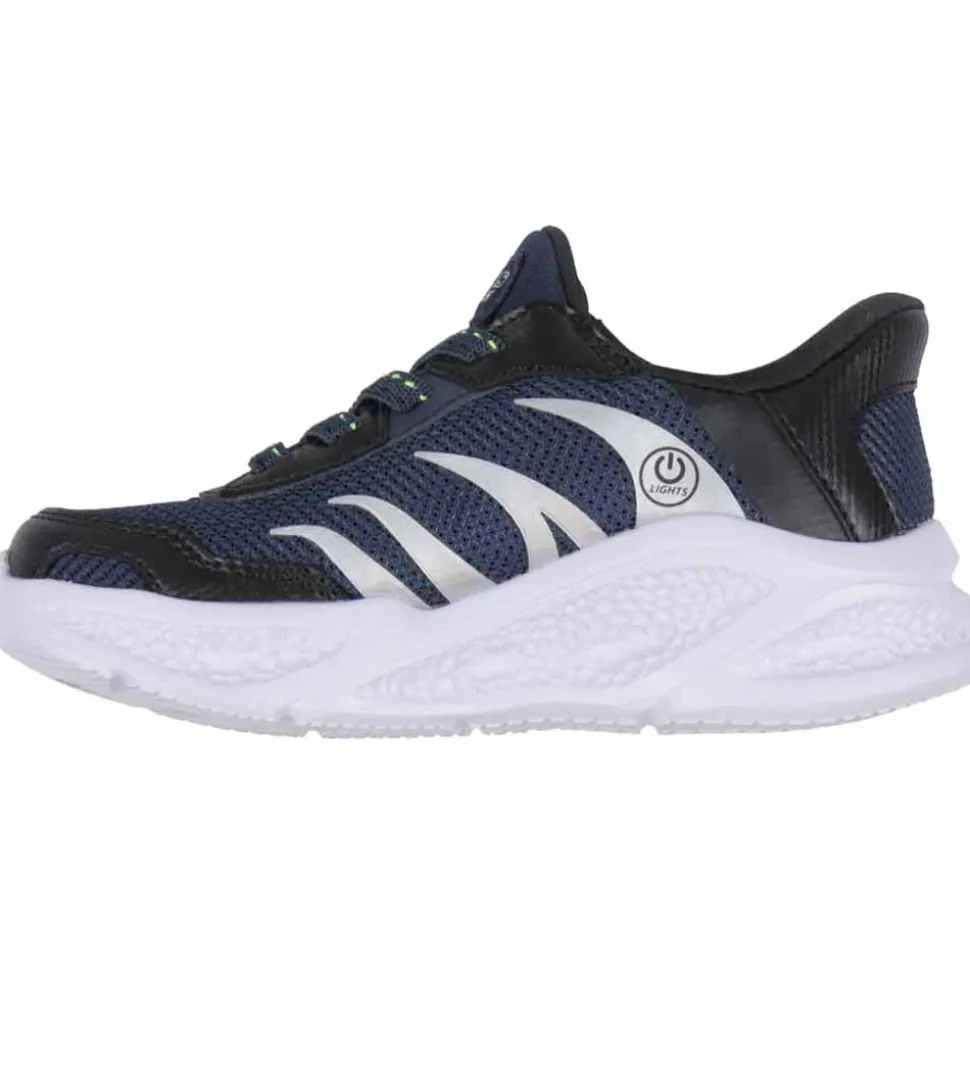 Skechers Sko m. Lys - Meteor Light - Brisk Beams - Navy/Sort