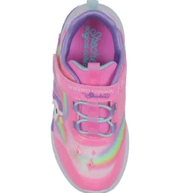 Skechers Sko m. Lys - Unicorn Chaser - Pink/Multi