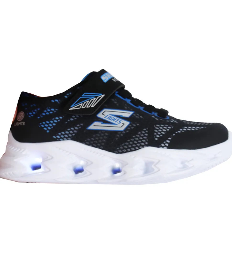 Skechers Sko m. Lys - Vortex 2.0 - Black/Blue