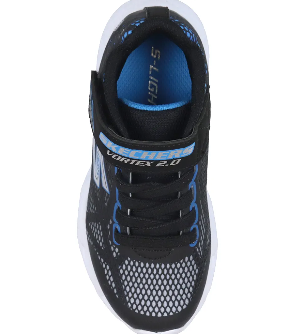 Skechers Sko m. Lys - Vortex 2.0 - Black/Blue