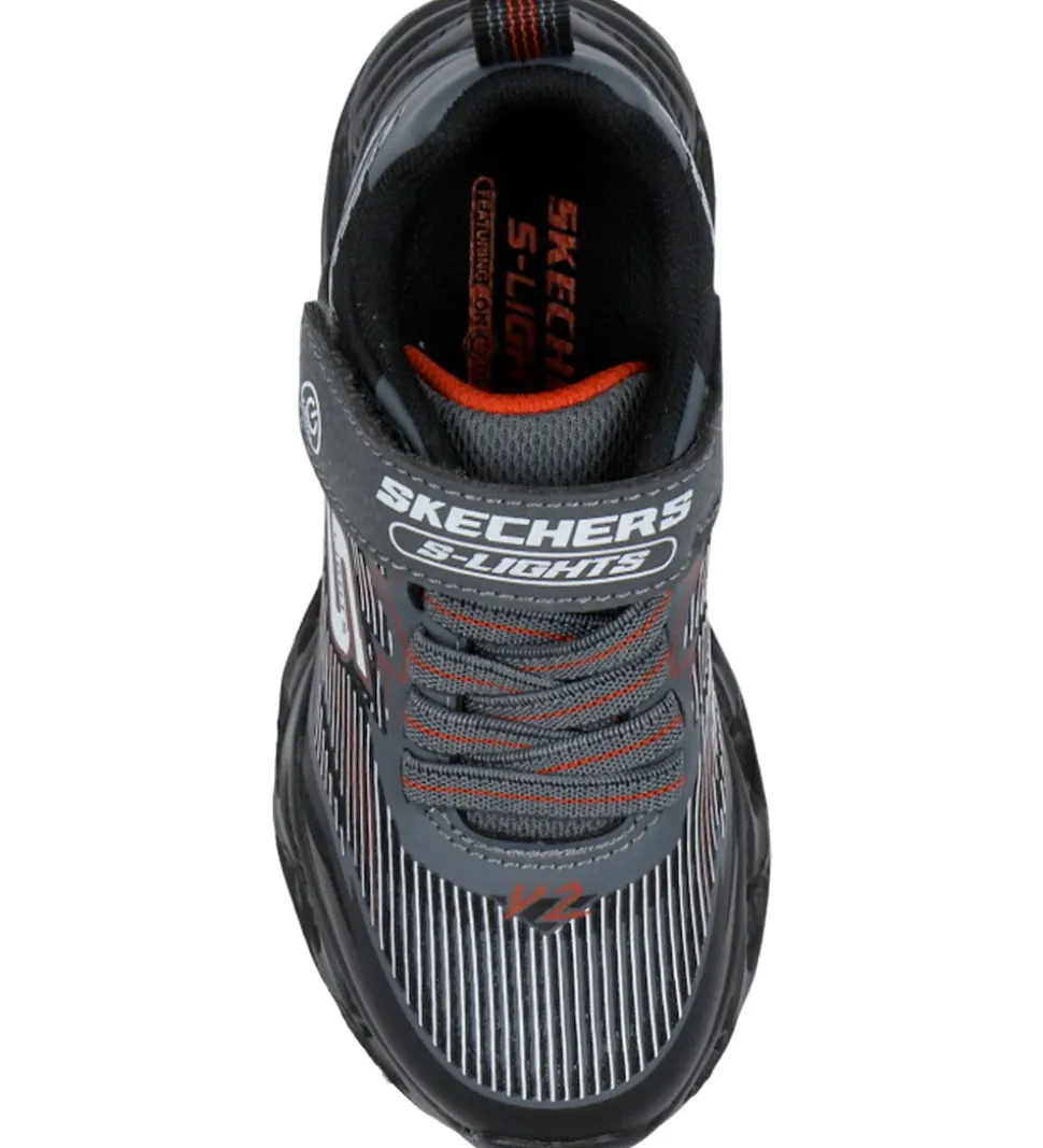 Skechers Sko m. Lys - Vortex 2.0 - Black/Charcoal