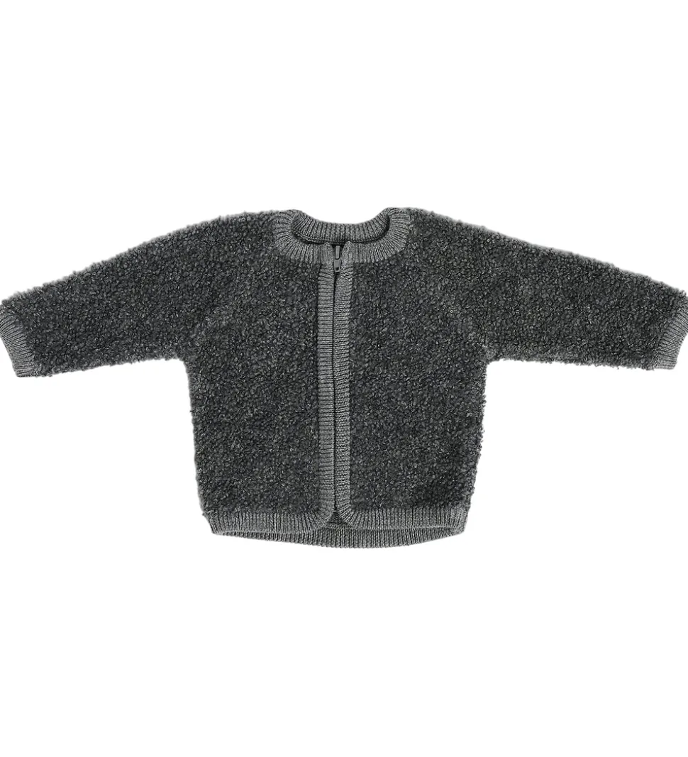 Smallstuff Cardigan m Lynlås - Uld - Grey Melange