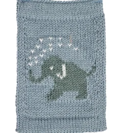 Smallstuff Strikket Flag - Elefant - Blå Motiv