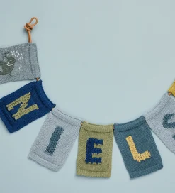 Smallstuff Strikket Flag - Elefant - Blå Motiv