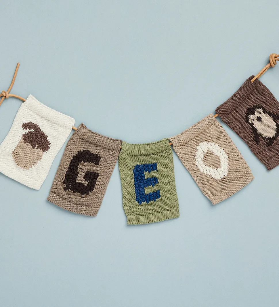 Smallstuff Strikket Flag - Nød - Natur Motiv