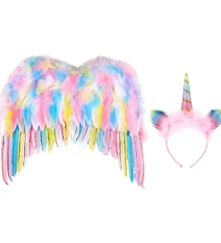 Souza Udklædning - Vinger m. Hårbøjle - Enhjørning - Regnbue