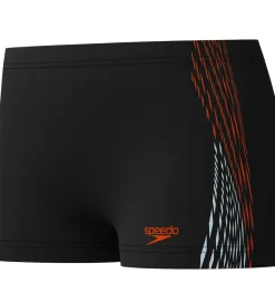 Speedo Badebukser - Plastisol Placement - Sort m. Orange