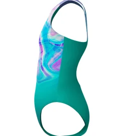 Speedo Badedragt - Printed Pulseback - Grøn/Pink