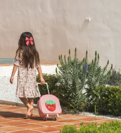 That's Mine Rejsekuffert - Tris - Rød/Hvid Stribet m. Jordbær