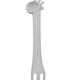 Tiny Tot Bestik - Ske/Gaffel - Silikone - Støvet Gråblå