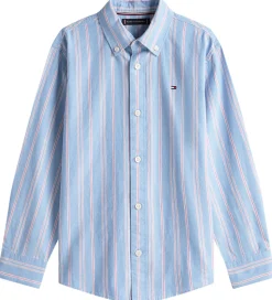 Tommy Hilfiger Skjorte - Cloudy Blue m. Hvid/Rød