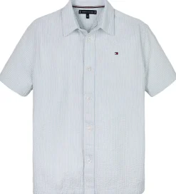 Tommy Hilfiger Skjorte - Seersucker - Breezy Blue White Stripe