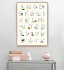 Vissevasse Plakat - 50x70 - Alphabet Blue English