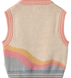 Wheat Vest - Strik - Maria - Beige/Multi